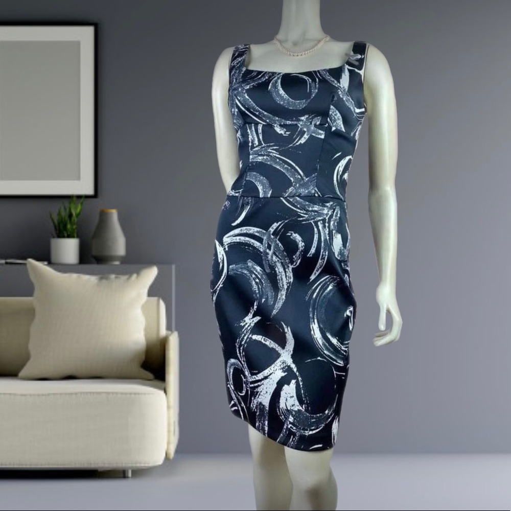 B.Darlin | Black White Print Sleeveless silky Soft Body-con Midi Dress